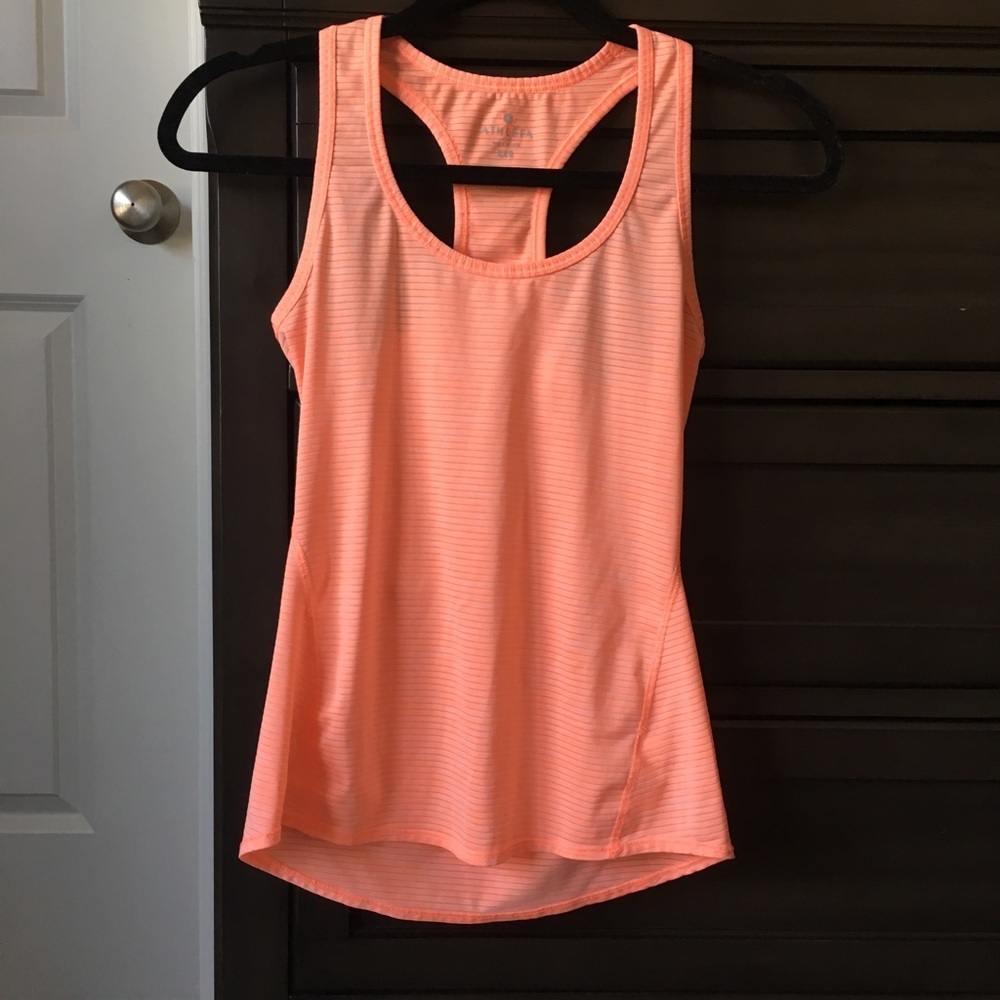 Athleta peach shadow stripe tank